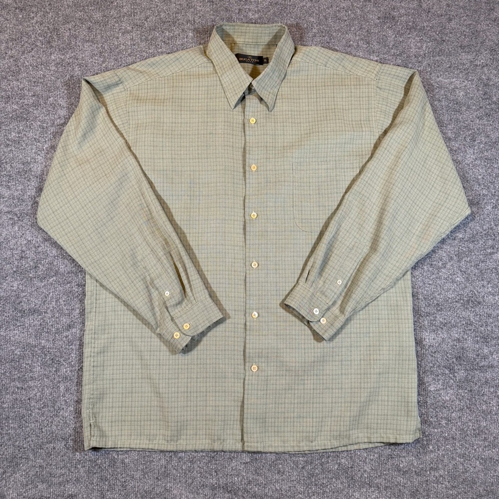 Bugatchi Uomo Shirt Mens XL Green Long Sleeve Button Down